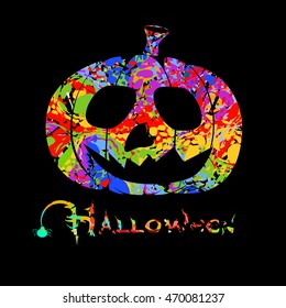 Halloween pumpkin colored. Vector