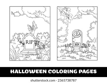 Halloween pumpkin coloring pages for kids. Halloween education coloring page for preschool children..