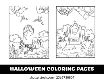 Halloween pumpkin coloring pages for kids. Halloween education coloring page for preschool children..