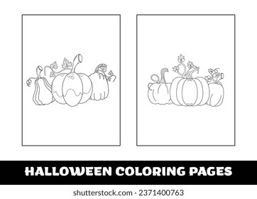 Halloween pumpkin coloring pages for kids. Halloween education coloring page for preschool children..