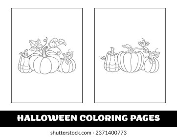 Halloween pumpkin coloring pages for kids. Halloween education coloring page for preschool children..