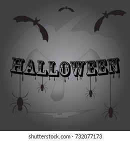 Halloween pumpkin of concept design with vector - Halloween dark tone party