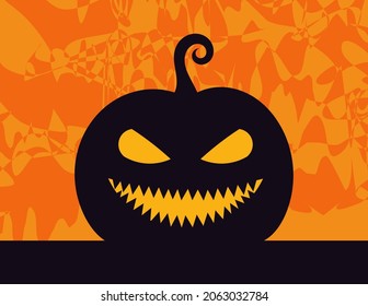 Halloween pumpkin creepy background. Vector illustration.