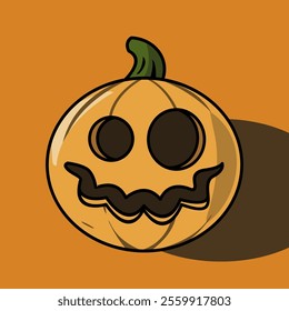 Halloween pumpkin creepy smile vector illustration