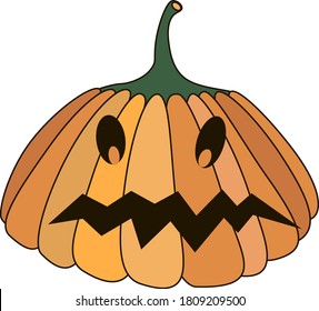 
Halloween pumpkin with cut out mouth and eyes.