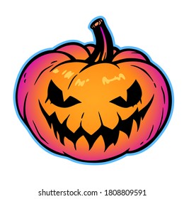 halloween pumpkin with cut out smiling face