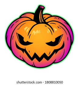 halloween pumpkin with cut out smiling face