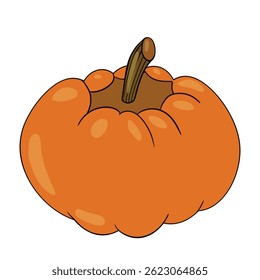 Halloween pumpkin. Cute Pumpkins or ghost. Vector autumn holidays illustration.