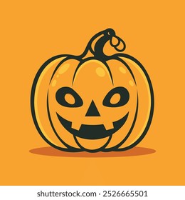 Halloween pumpkin cute vector illustration