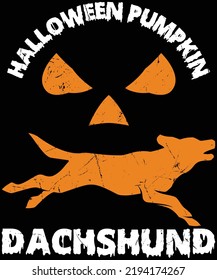  Halloween Pumpkin Dachshund t-shirt design