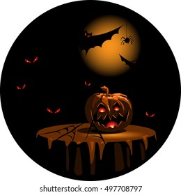 halloween pumpkin in the dark 
