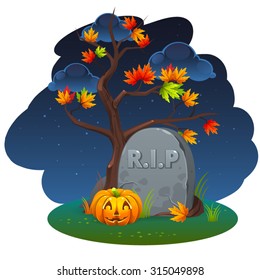 Halloween pumpkin with dark background