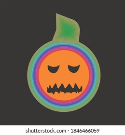 Halloween pumpkin and dark castle on black background illustration