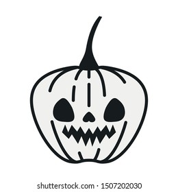 halloween pumpkin with dark face
