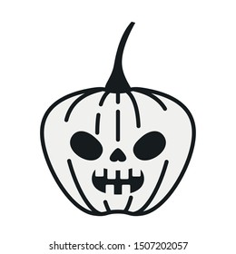 halloween pumpkin with dark face