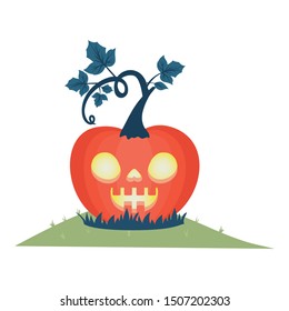 halloween pumpkin with dark face lamp