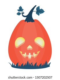 halloween pumpkin with dark face lamp
