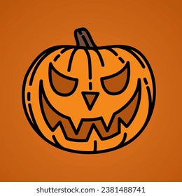Halloween Pumpkin. Halloween Decoration, Cute, Hand Drawn style print. Vector illustration