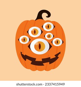 Halloween Pumpkin Decoration. Monster pumpkin decoration for halloween celebration.