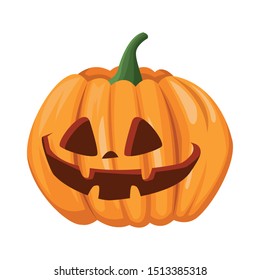 halloween pumpkin decorative isolated icon vector illustration design