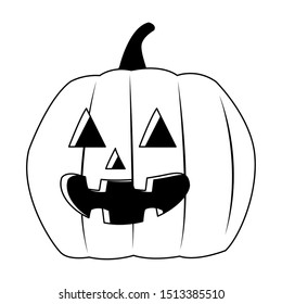 halloween pumpkin decorative isolated icon vector illustration design