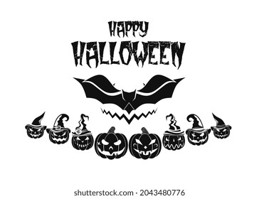 halloween pumpkin design decoration silhouette collection