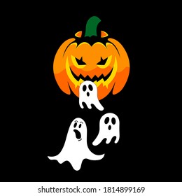 Halloween pumpkin design eats ghosts which is suitable for Halloween celebrations this year