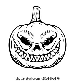 Halloween pumpkin. Design element for poster, card, banner, sign t shirt. Vector illustration