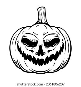 Calabaza de Halloween. Elemento de diseño para afiche, tarjeta, pancarta, camiseta. Ilustración del vector