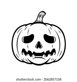 Halloween pumpkin. Design element for poster, card, banner, sign t shirt. Vector illustration