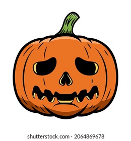 Halloween pumpkin. Design element for poster, card, banner, sign t shirt. Vector illustration