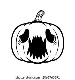 Halloween pumpkin. Design element for poster, card, banner, sign t shirt. Vector illustration