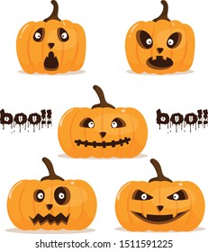 halloween pumpkin design vector illustration and sticker design