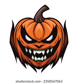 Halloween pumpkin design vector, Scary and funny faces of Halloween pumpkin or ghost, jack o lantern