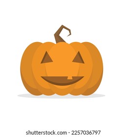 Halloween pumpkin devil.Yellow pumpkin.Fruit and food icon vector illustration.