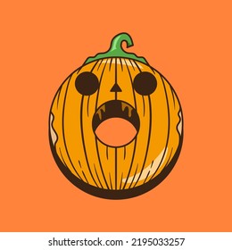 Halloween Pumpkin Donut theme illustration