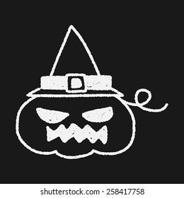 halloween pumpkin doodle drawing