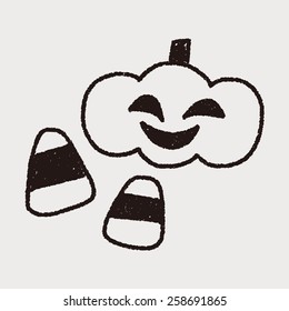 halloween pumpkin doodle drawing