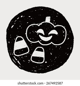 halloween pumpkin doodle drawing