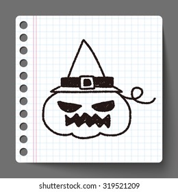 halloween pumpkin doodle drawing