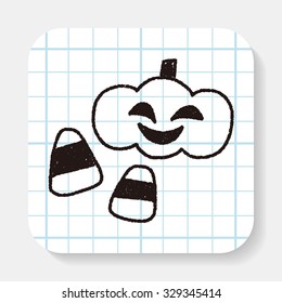halloween pumpkin doodle drawing