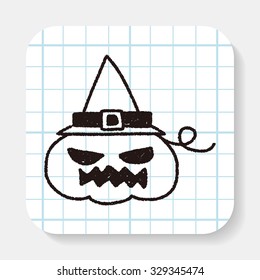 halloween pumpkin doodle drawing