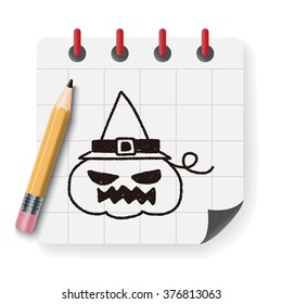 halloween pumpkin doodle drawing