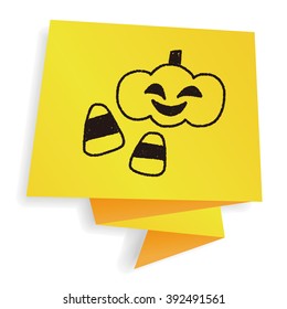 halloween pumpkin doodle drawing