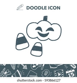 halloween pumpkin doodle drawing