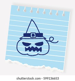 halloween pumpkin doodle drawing