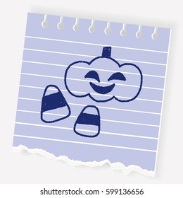 halloween pumpkin doodle drawing