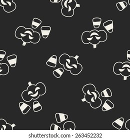 halloween pumpkin doodle drawing seamless pattern background