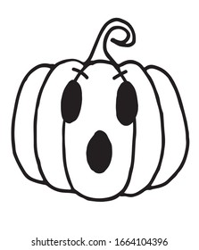 Halloween Pumpkin Doodle, a hand drawn vector doodle illustration of a Halloween pumpkin.