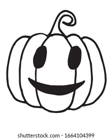 Halloween Pumpkin Doodle, a hand drawn vector doodle illustration of a Halloween pumpkin.